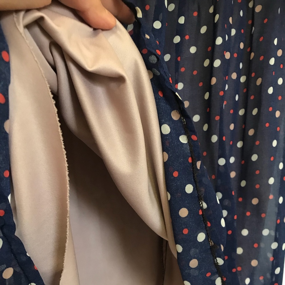 Womens skirt navy blue dots